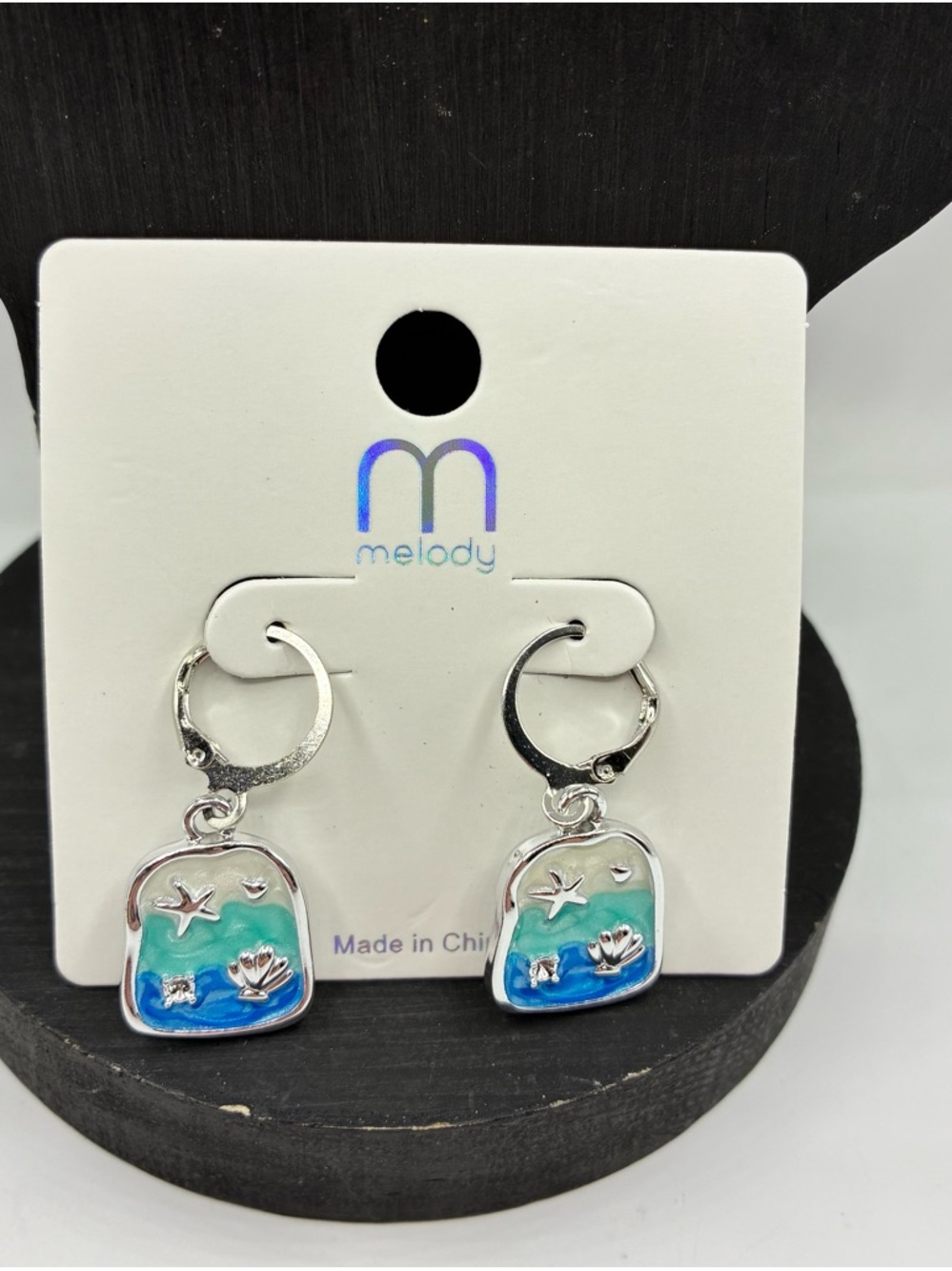 Melody Silver and Blue Ocean Earrings